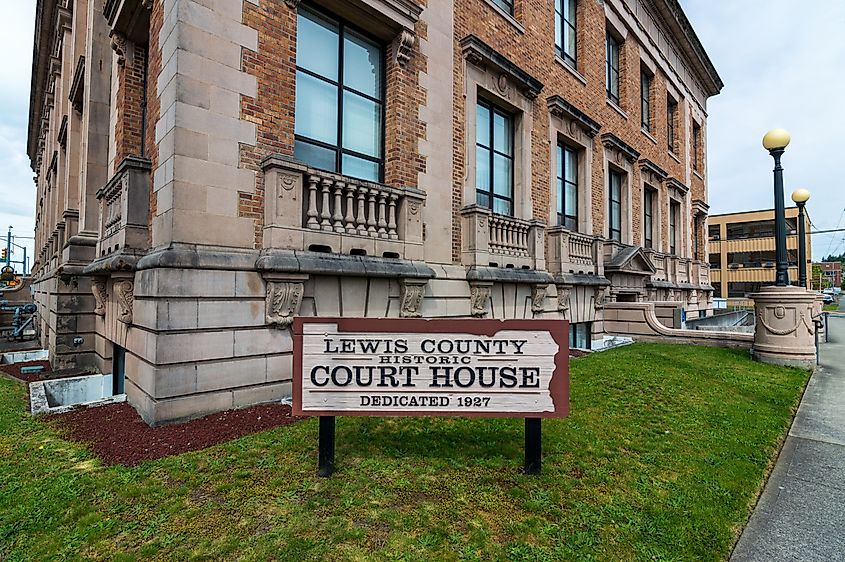 The Lewis County Courthouse in Chehalis, Washington.