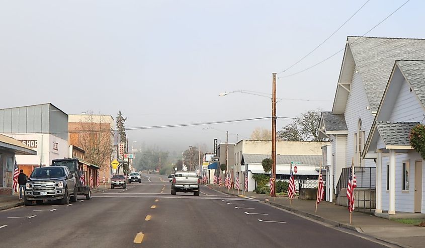 Main Street in Riddle, Oregon.