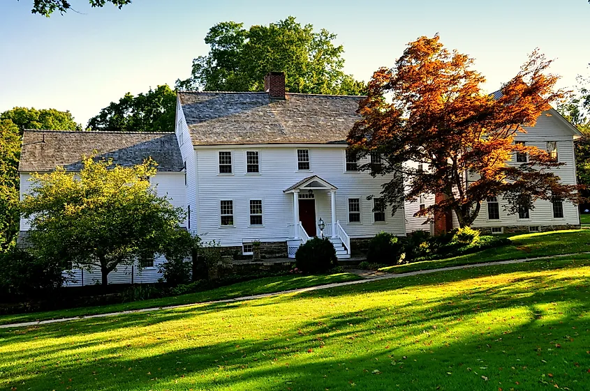 An elegant 18th-century colonial-era home situated on the Village Green in Washington, Connecticut