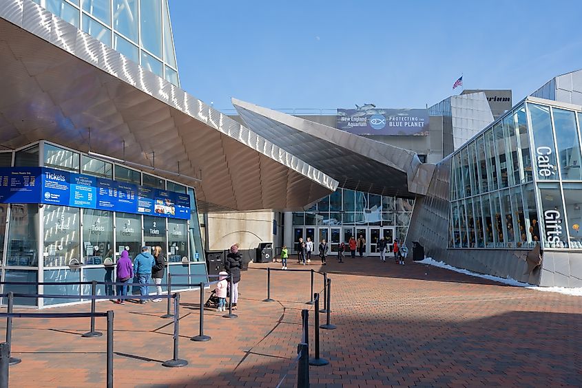 Ticket booth at the New England Aquarium. Editorial credit: Actium / Shutterstock.com