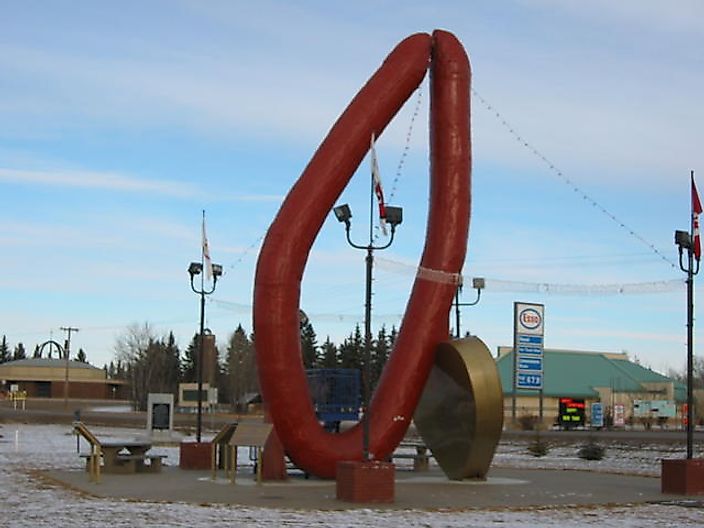 Giant sausage in Mundare, Alberta.