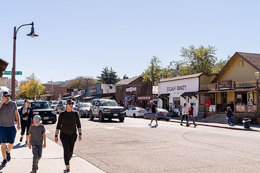 View of the shops located along the main road in Julian, CA. Editorial credit: ChristinaAiko Photography / Shutterstock.com