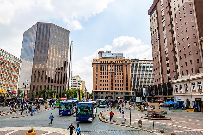 Gandhi square in Johannesburg city , South Africa.