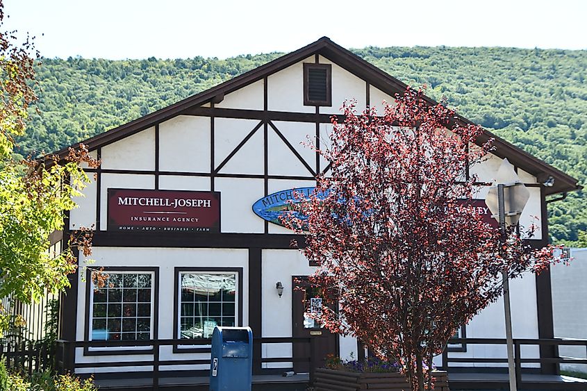 A rustic building along Main Street in Naples, New York.