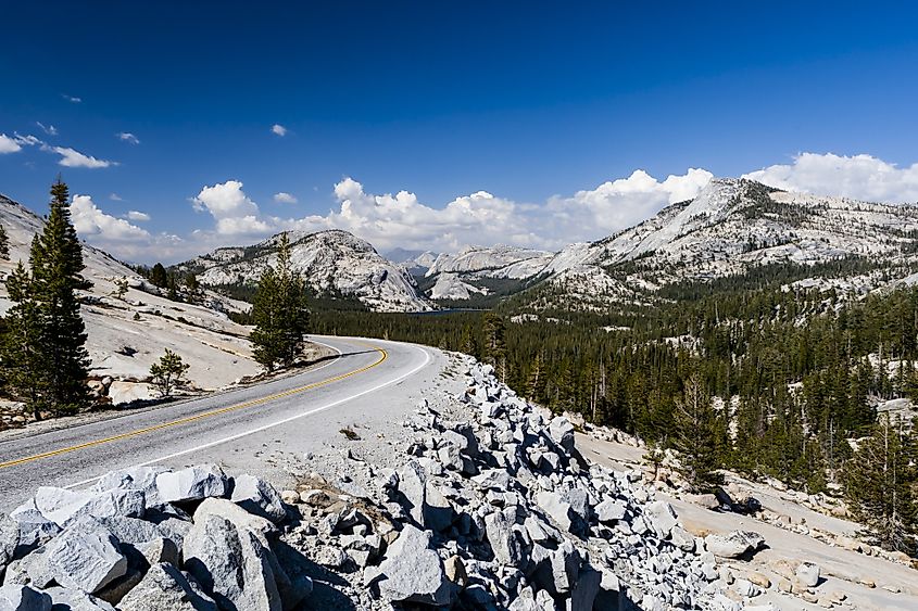 State Route 120 crosses Tioga Pass, the eastern entry to Yosemite.