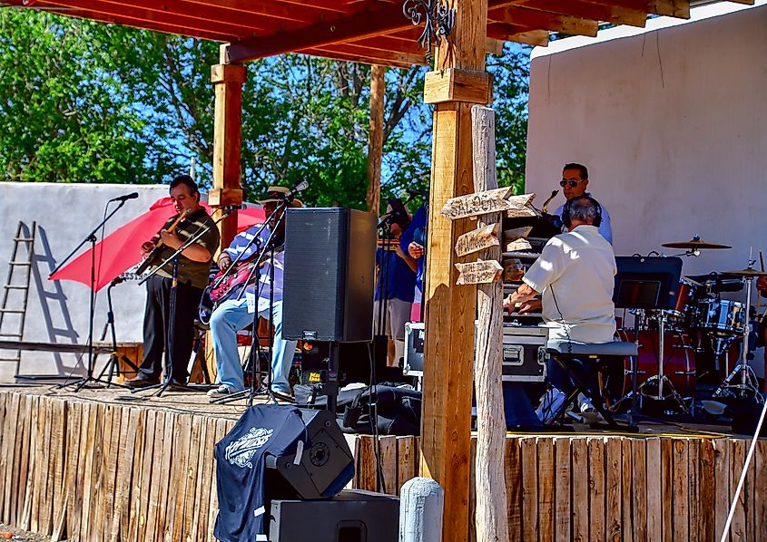 Band playing at an Easter celebration at San Elizario, Texas.
