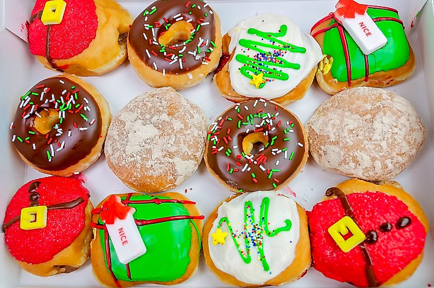 Donuts displayed at Krispy Kreme Doughnuts in Ocean Springs