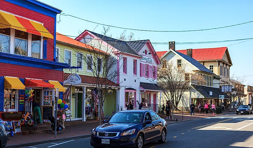 Street view in St. Michaels, Maryland.