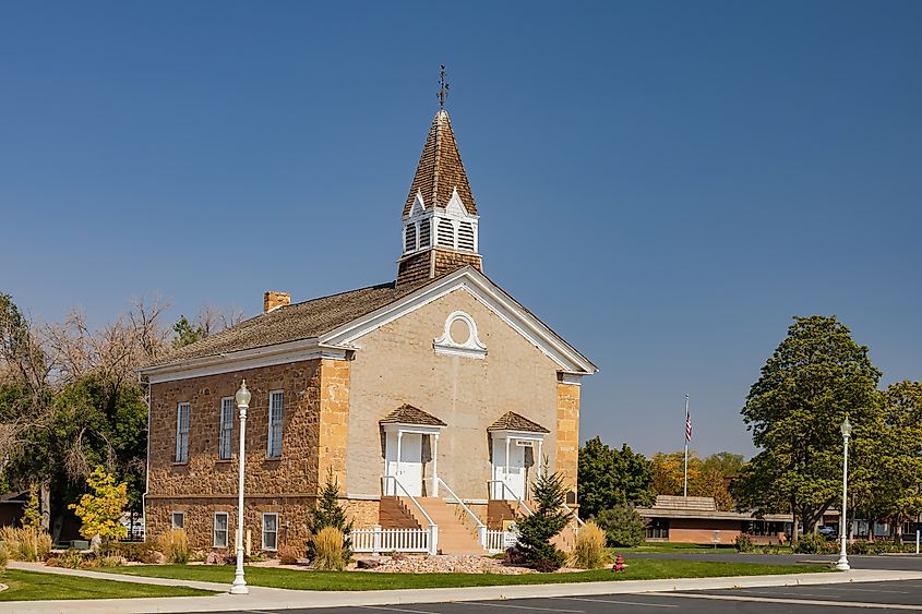 f the Parowan Old Rock Church Museum at Parowan, Utah