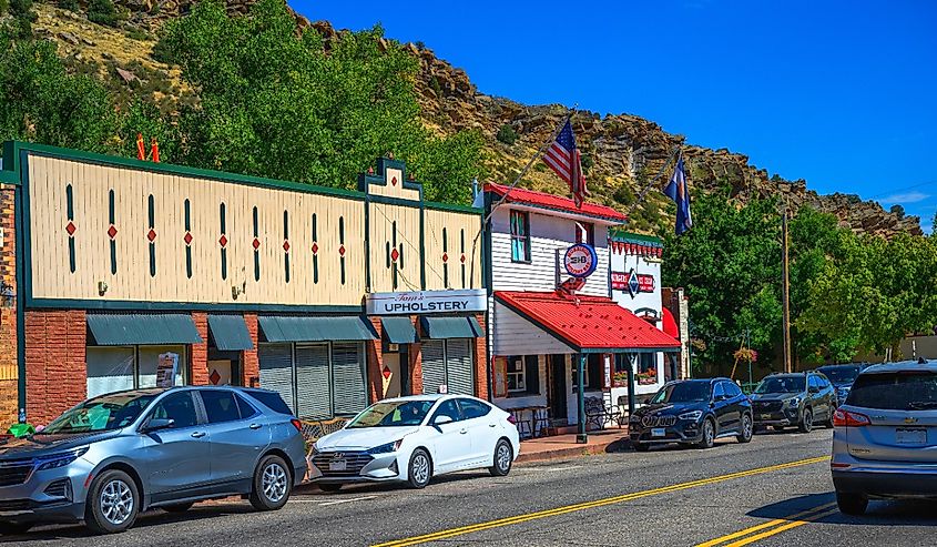 Downtown street in Morrison, Colorado.