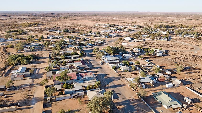 Aerial view of Tibooburra, New South Wales