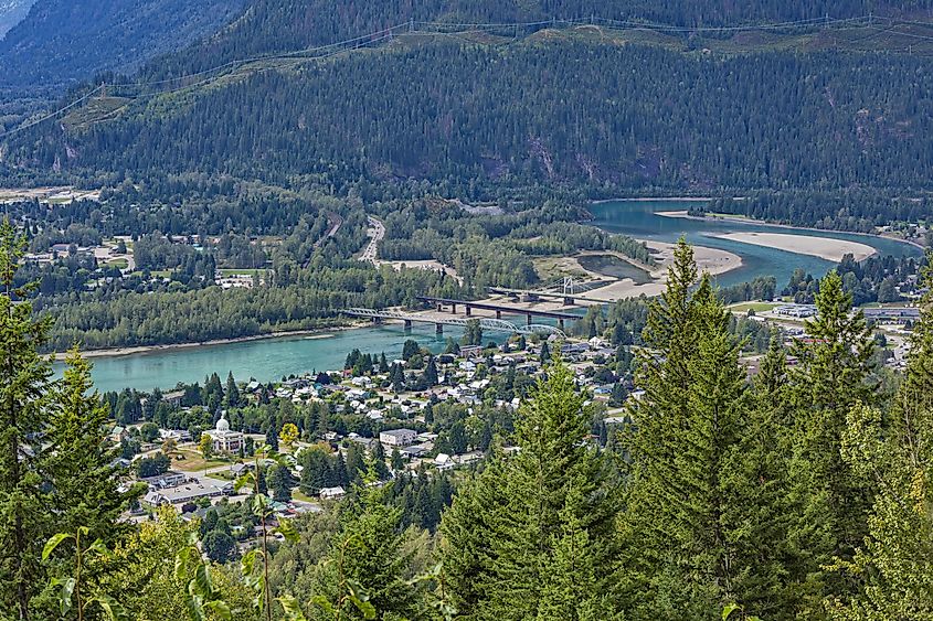 The Columbia River in Revelstoke, British Columbia 