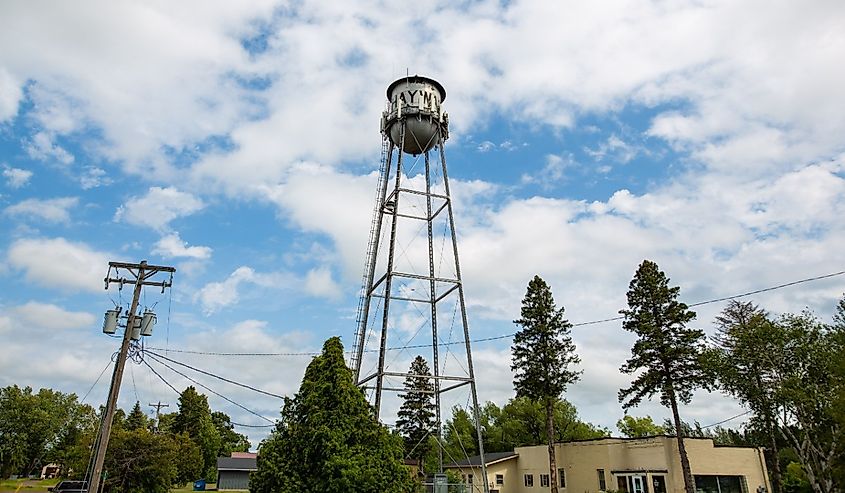 Water tower of Hayward, Wisconsin.