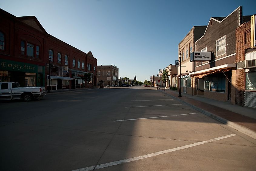 View of downtown Langdon, North Dakota.