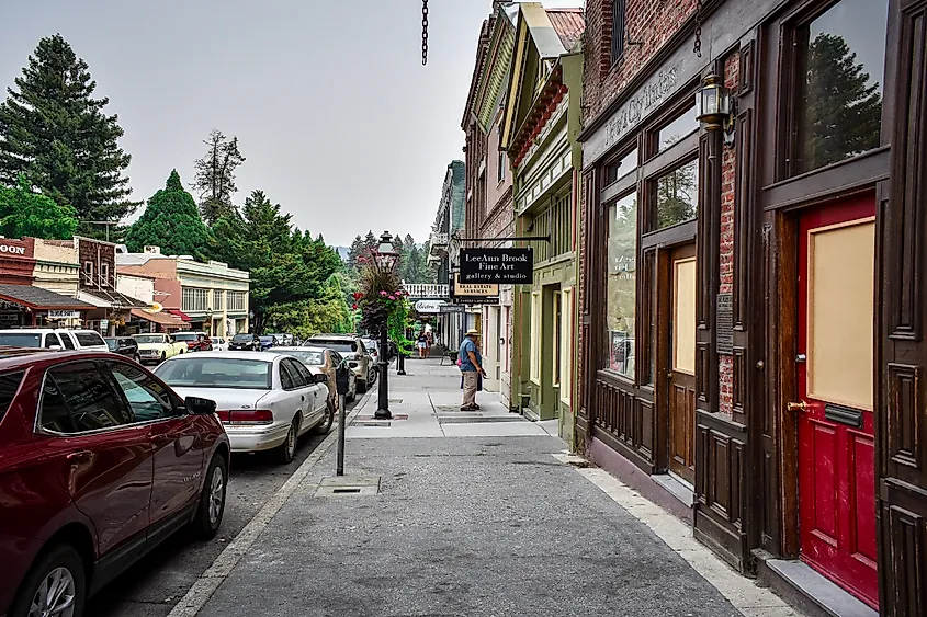 The historic old town of Nevada City, California