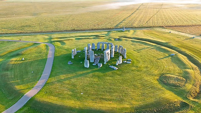 Stonehenge bathed in sunshine