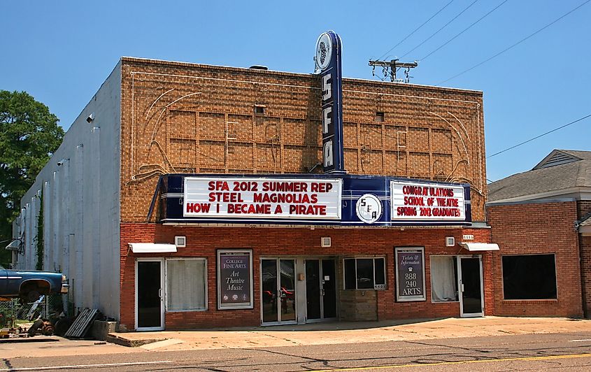 The historic SFA Theater in Nacogdoches, Texas