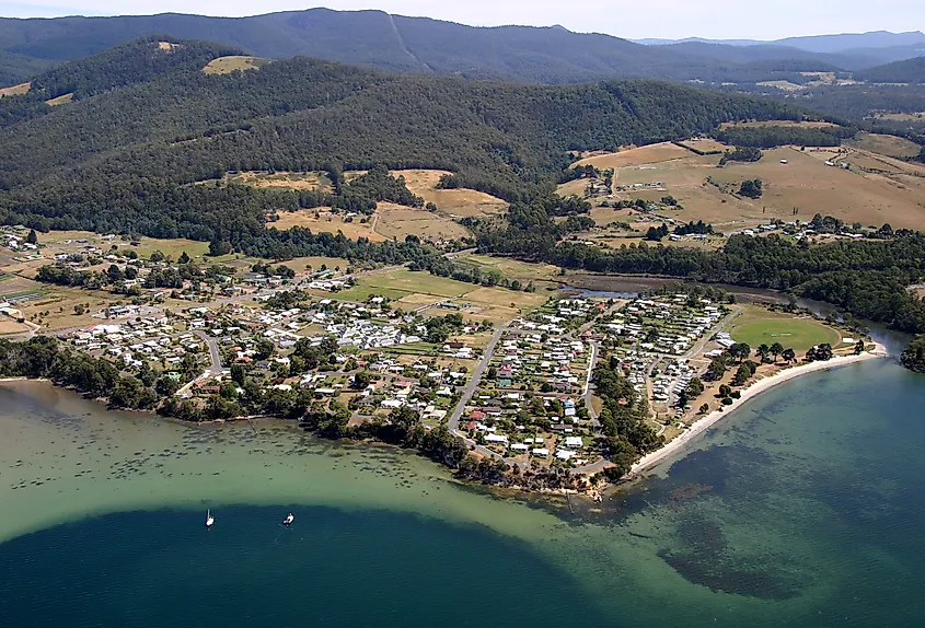 Snug, Tasmania from the air.