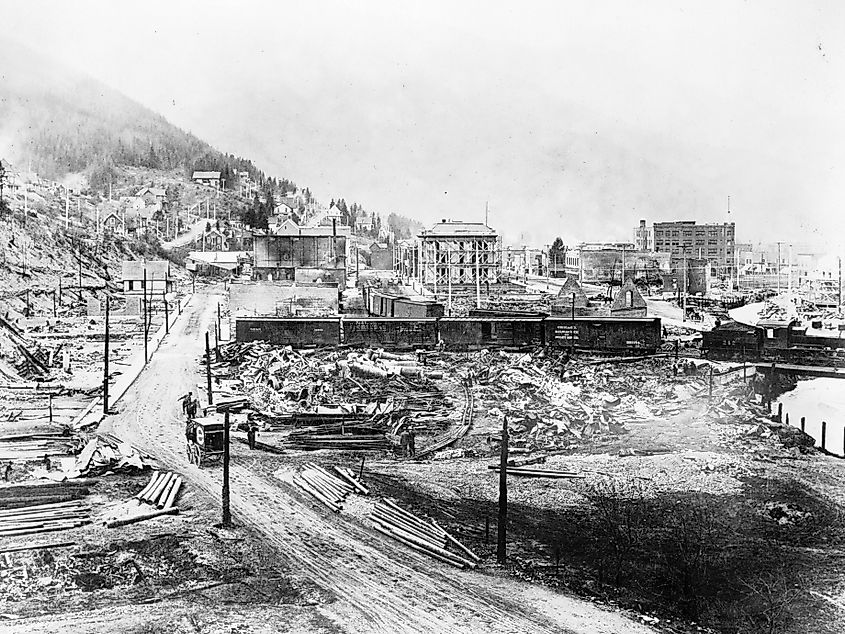 Wallace, Idaho, was devastated by the Great Fire of 1910.