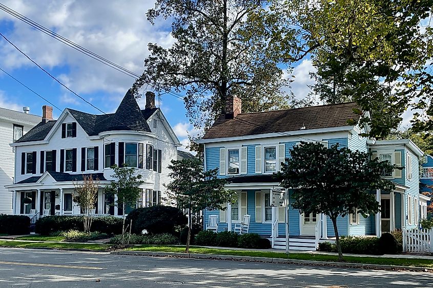 Historic houses in Cranbury, New Jersey. 