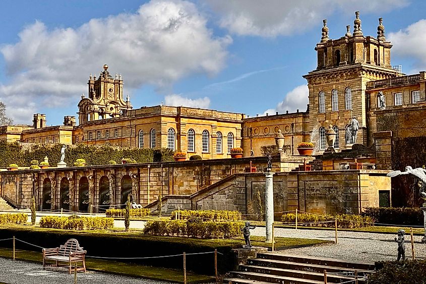 Blenheim Palace seen from the gardens. Image credit: Bryan Dearsley