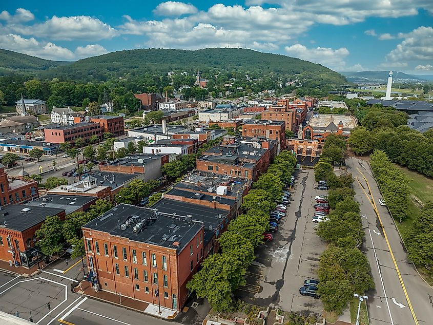 Aerial view of Corning, New York