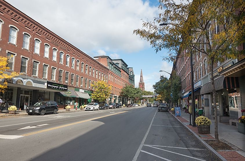 Main Street in Brattleboro, Vermont.