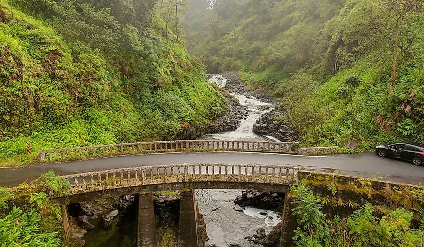 Waterfall along the road to Hana, Maui