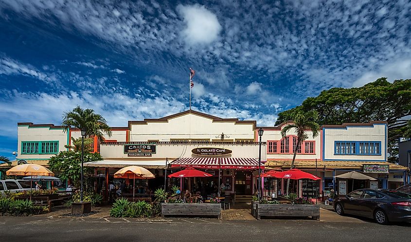 Restaurants and shops in Haleiwa, Hawaii