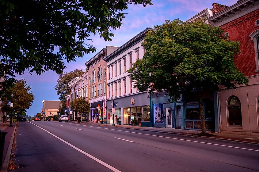 View of the downtown area in Shelbyville, Kentucky.