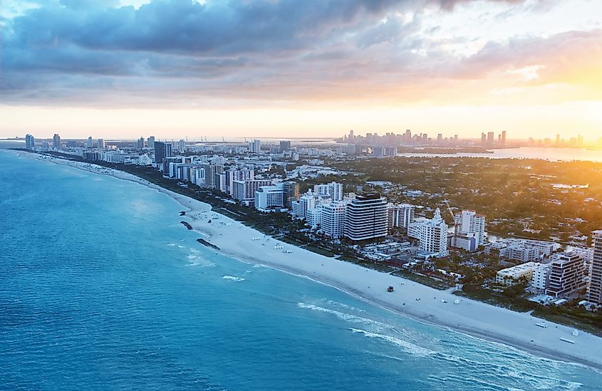 Miami Beach sunset skyline