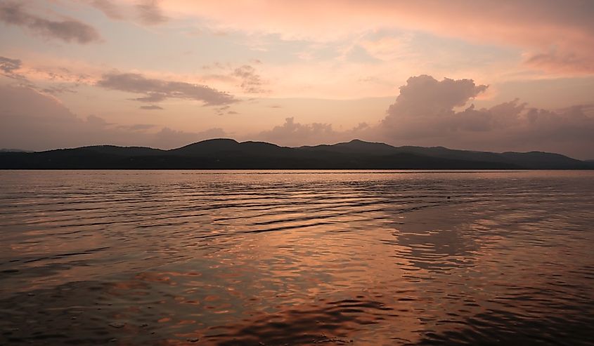 Sunset on Lake Champlain from D.A.R. State Park, Addison, Vermont