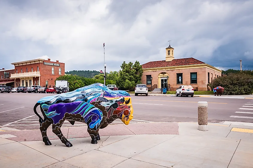 A symbolic buffalo statue in Custer, South Dakota.