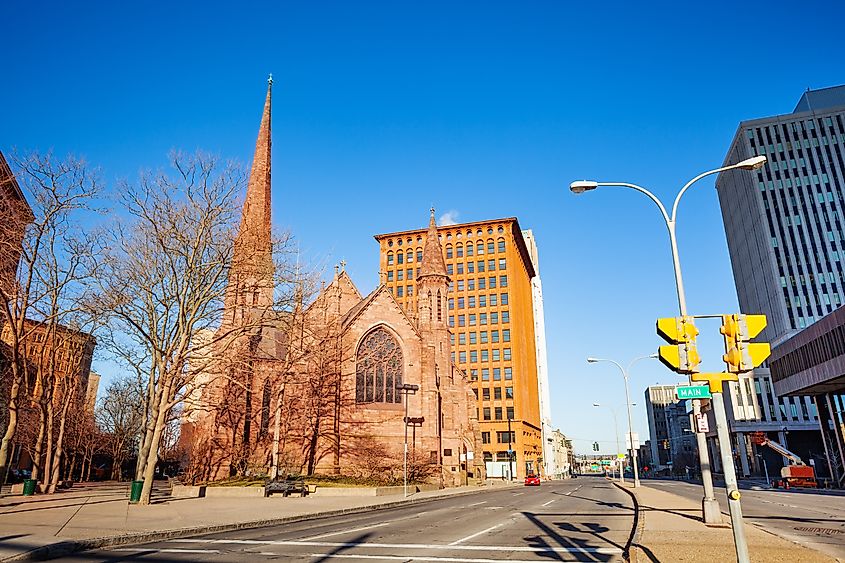 St. Paul's Episcopal Cathedral on Church Street in Buffalo, New York