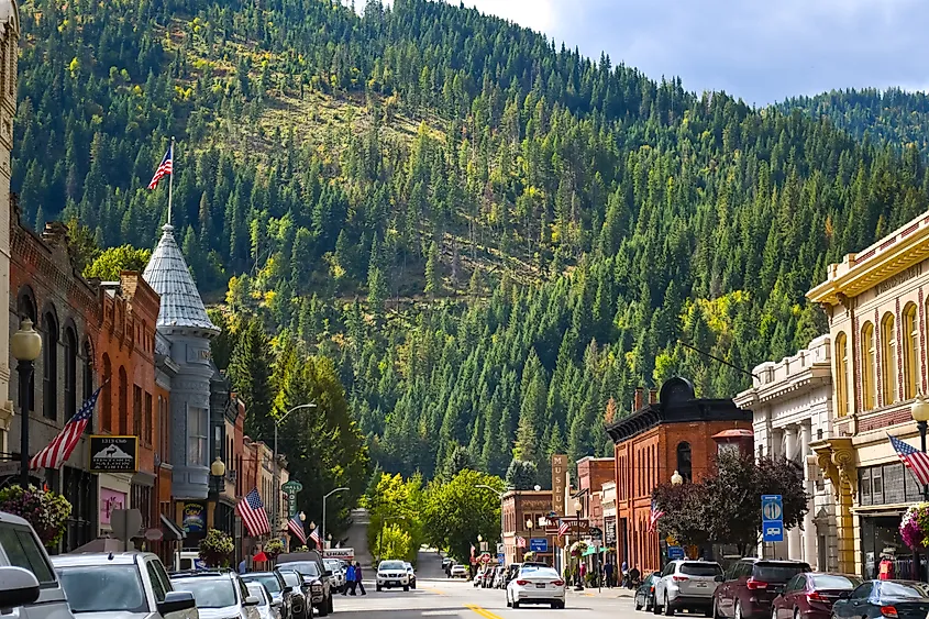 Vies of downtown Wallace in Idaho.