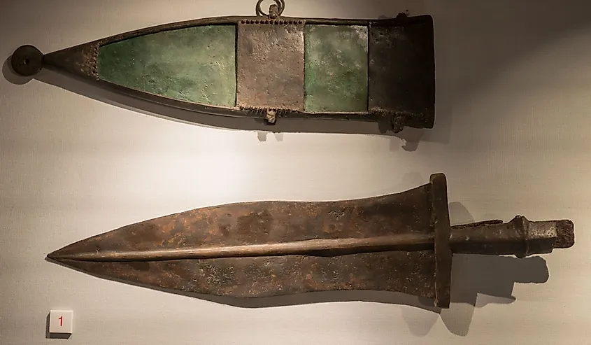 Angient Roman short sword, or dagger, or pugio, used by Roman soldiers and gladiators.