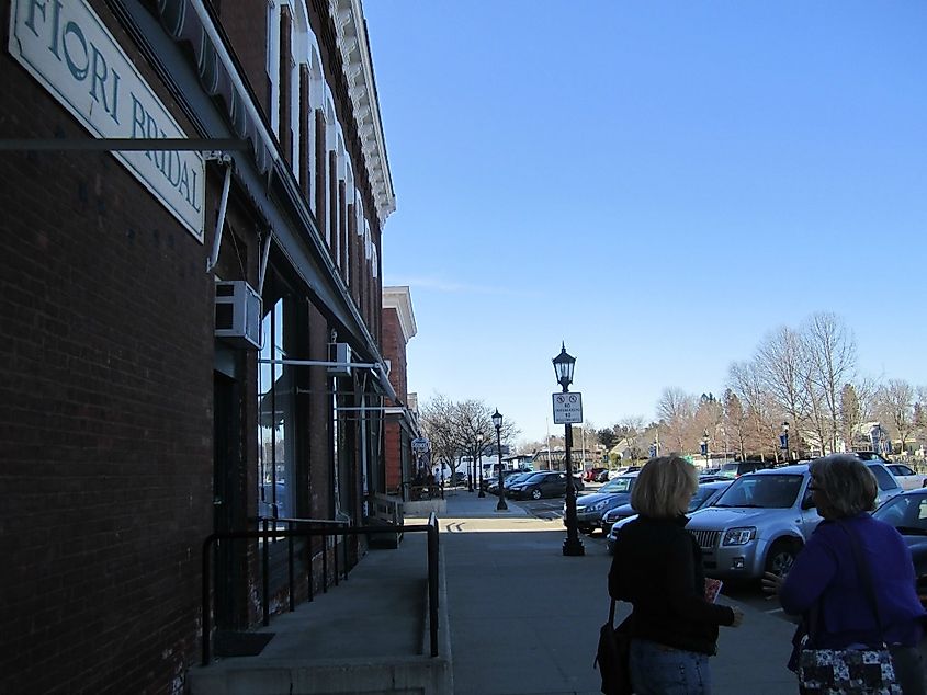 Railroad Ave. looking toward the Amtrak station in Essex Junction, Vermont