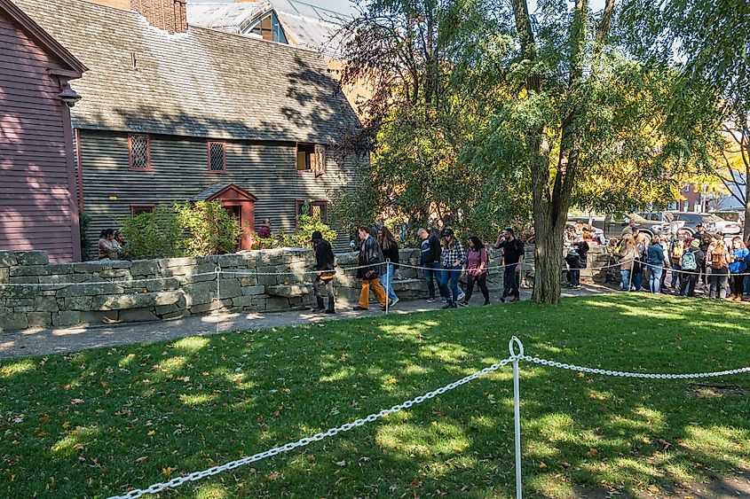 ourists visit the Salem Witch Trials Memorial during the annual Haunted Happenings festival held every October.