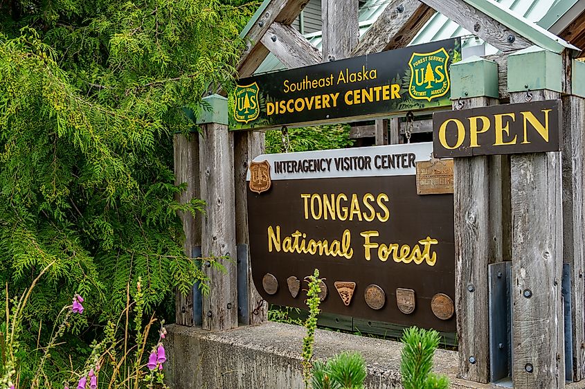 Tongass National Forest sign.