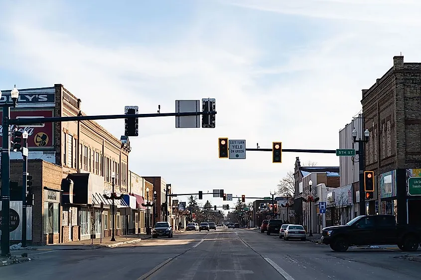 Hill Avenue in downtown Grafton, North Dakota