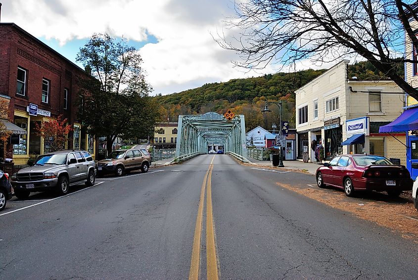 Truss Bridge across the Deerfield River in Shelburne Falls, Massachusetts