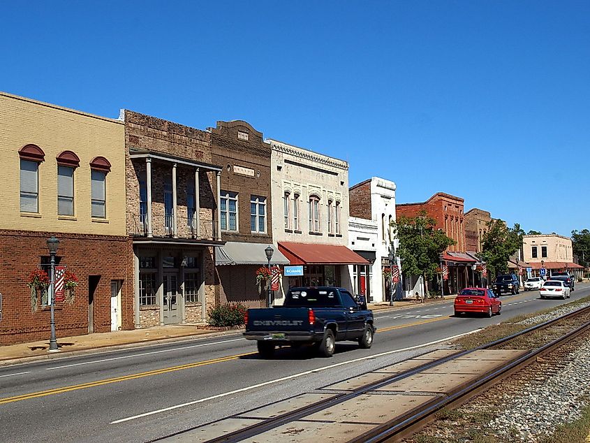 Buildings on St. Joseph Street in Brewton, Alabama.