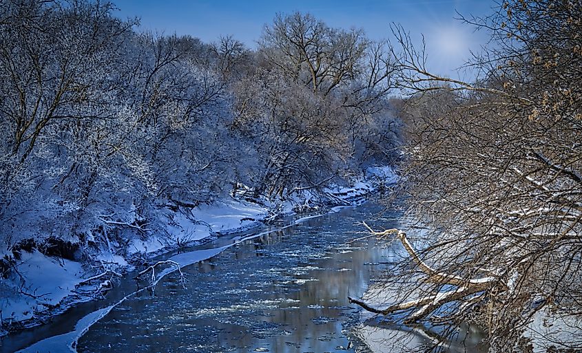 Vermillion River, which runs just west and south of the city of Vermillion.