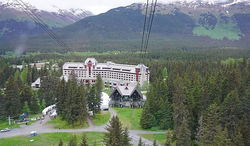 Landscape of the Alyeska ski resort in Alaska, United States
