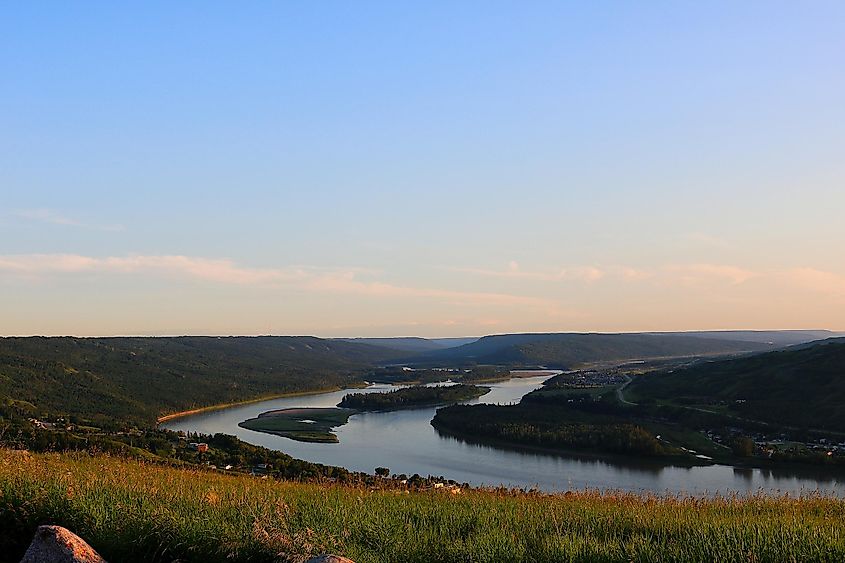 Aerial view of Peace River in Alberta