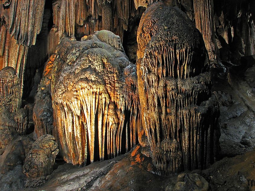 Stalagmite formation at Majestic Caverns in Childersburg, Alabama. 