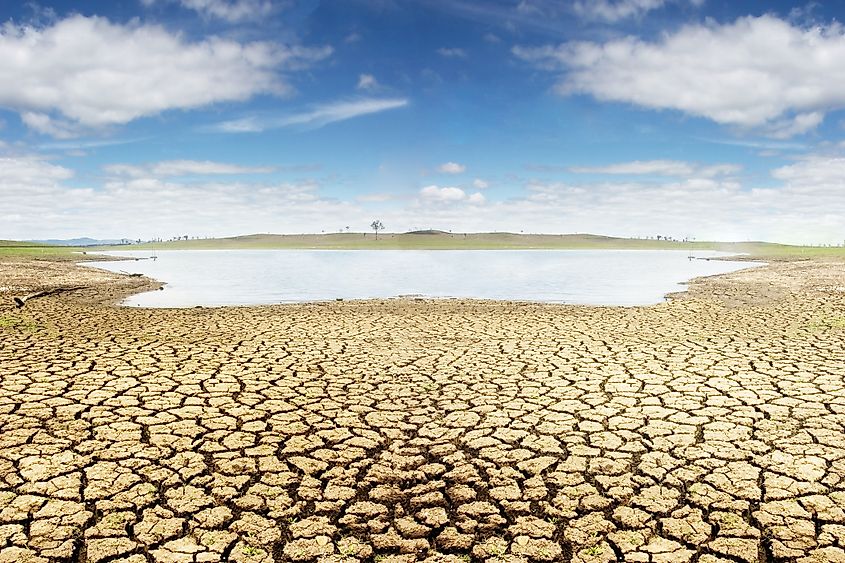 Dried land near Brisbane landscape.