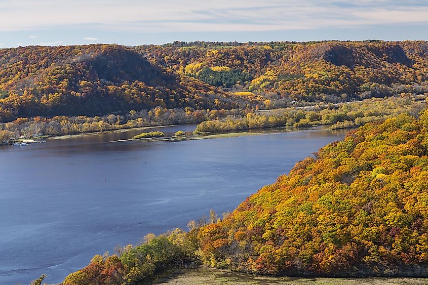 Fall landscape of the Mississippi River