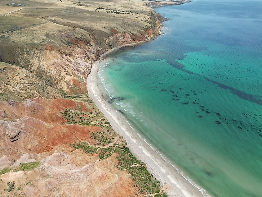 View of the coast along Sellicks Beach in South Australia.