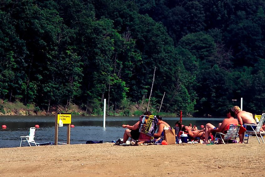 Bulltown Beach of the Burnsville Lake, West Virginia.